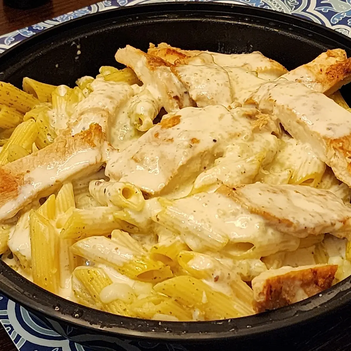 Baked Ziti with Pesto and Alfredo