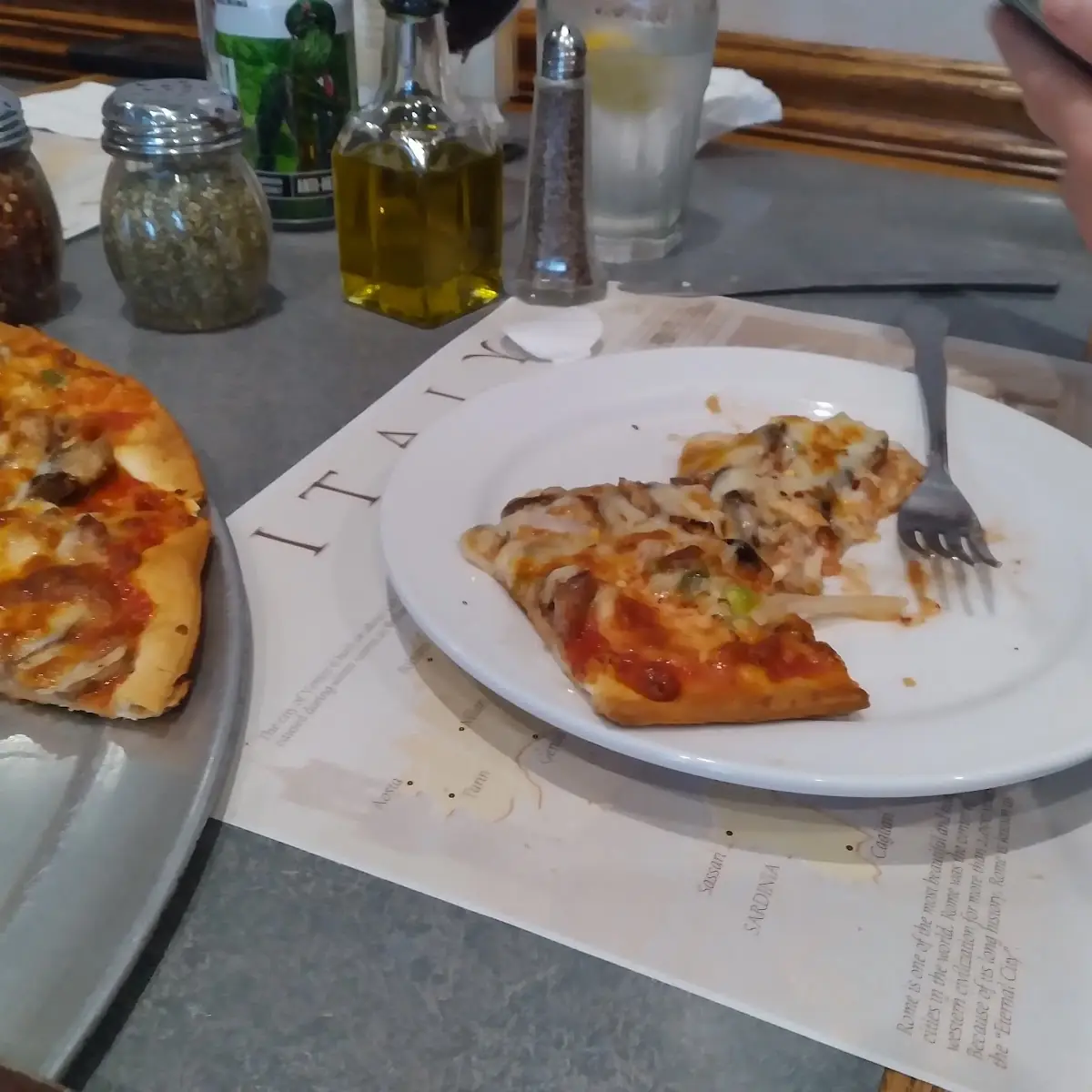 Thin Crispy Crust Pizza with Green Pepper Pepperoni and Onion