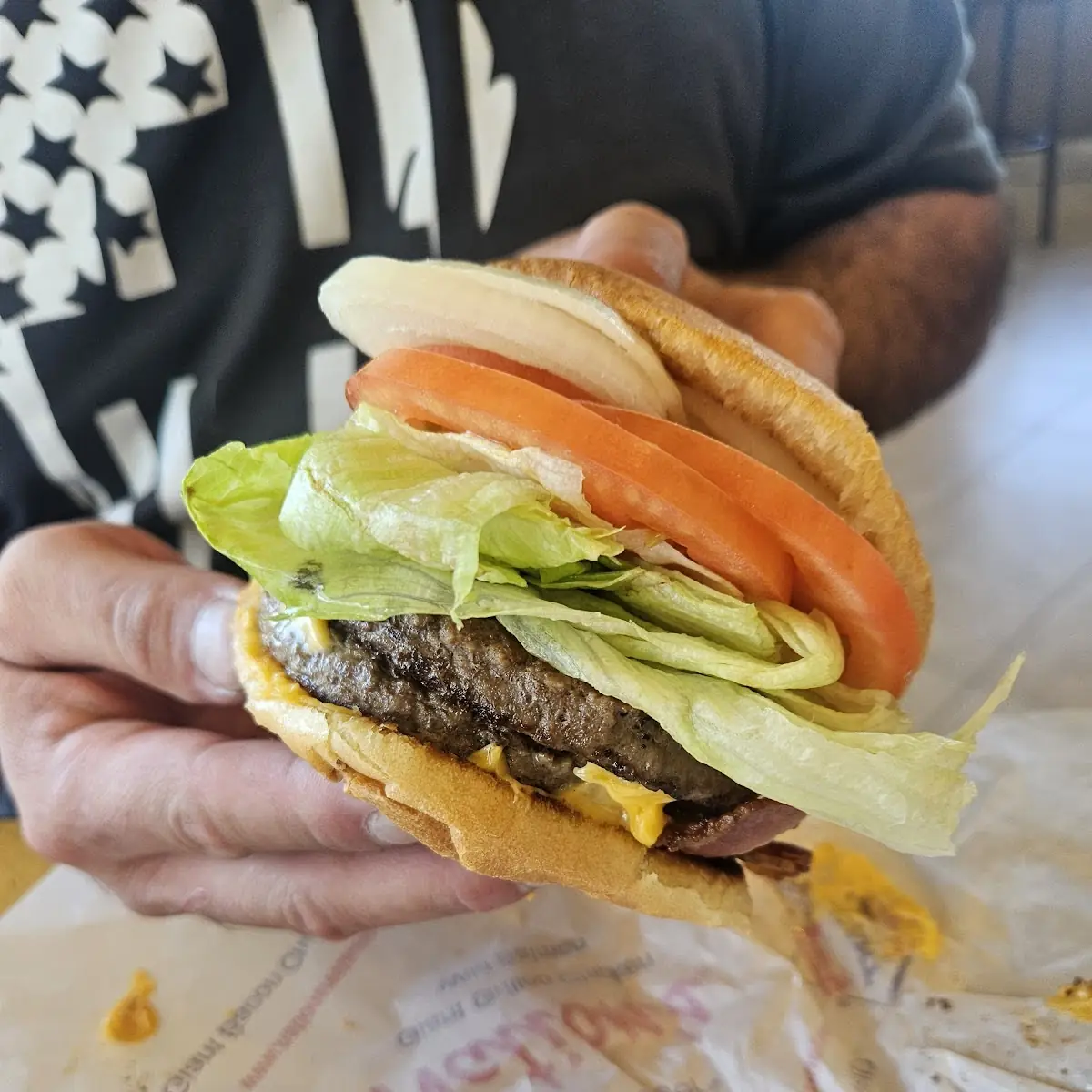 Bacon Burger Ole with Green Chillies
