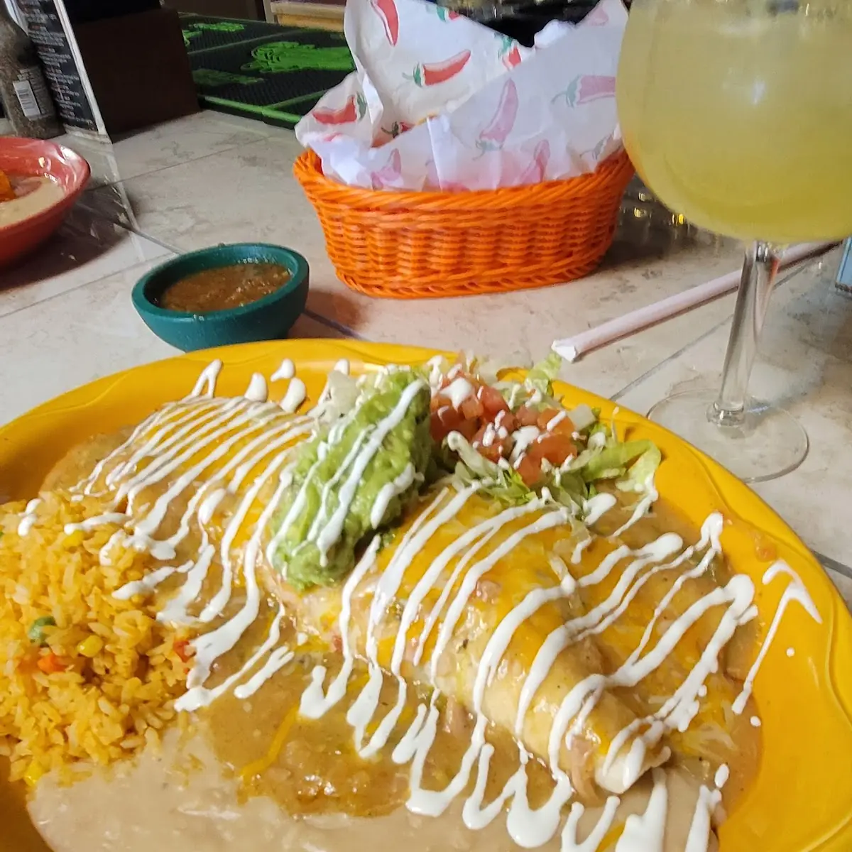Bean Burrito with Cheese & Rice