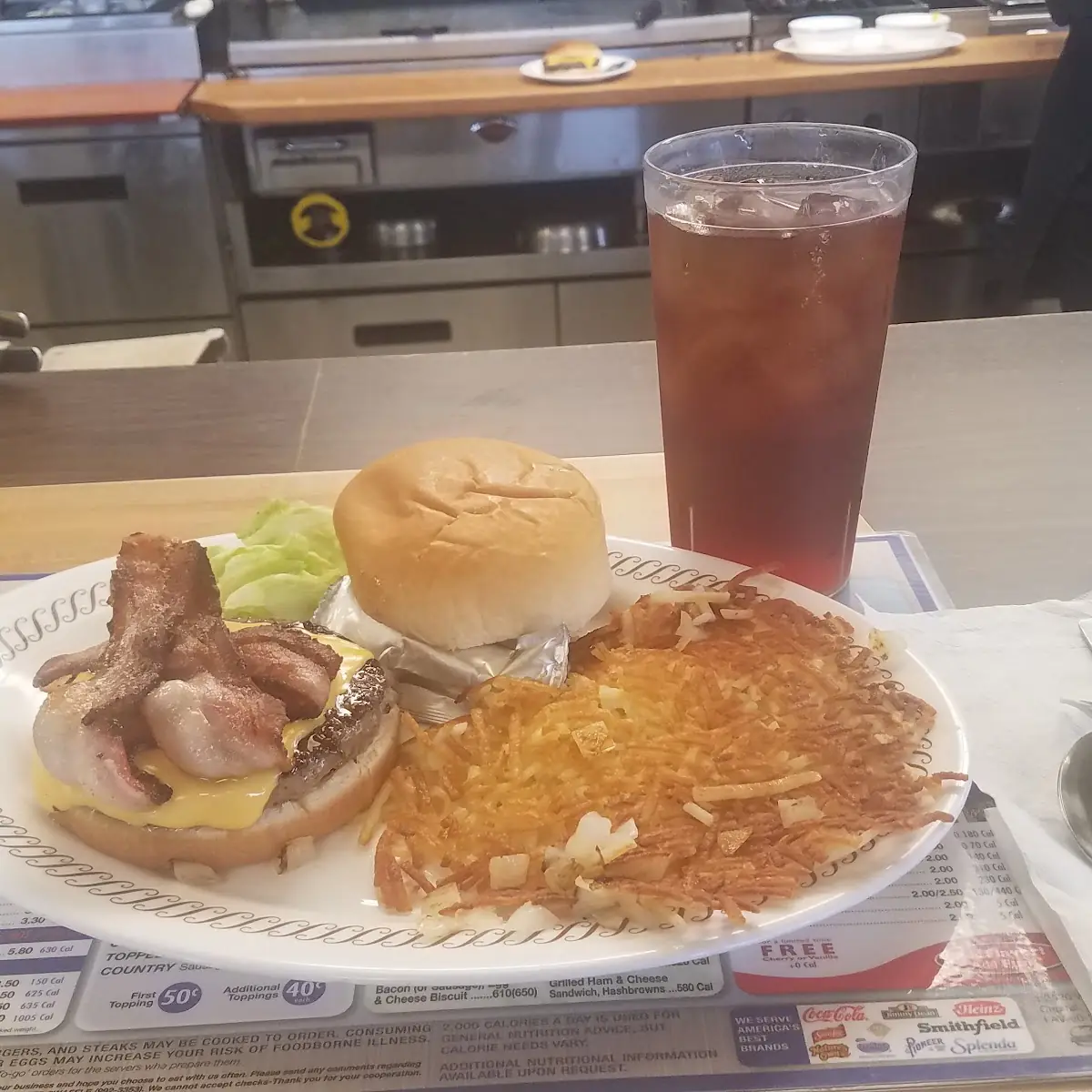 Angus Bacon Cheeseburger and Fries