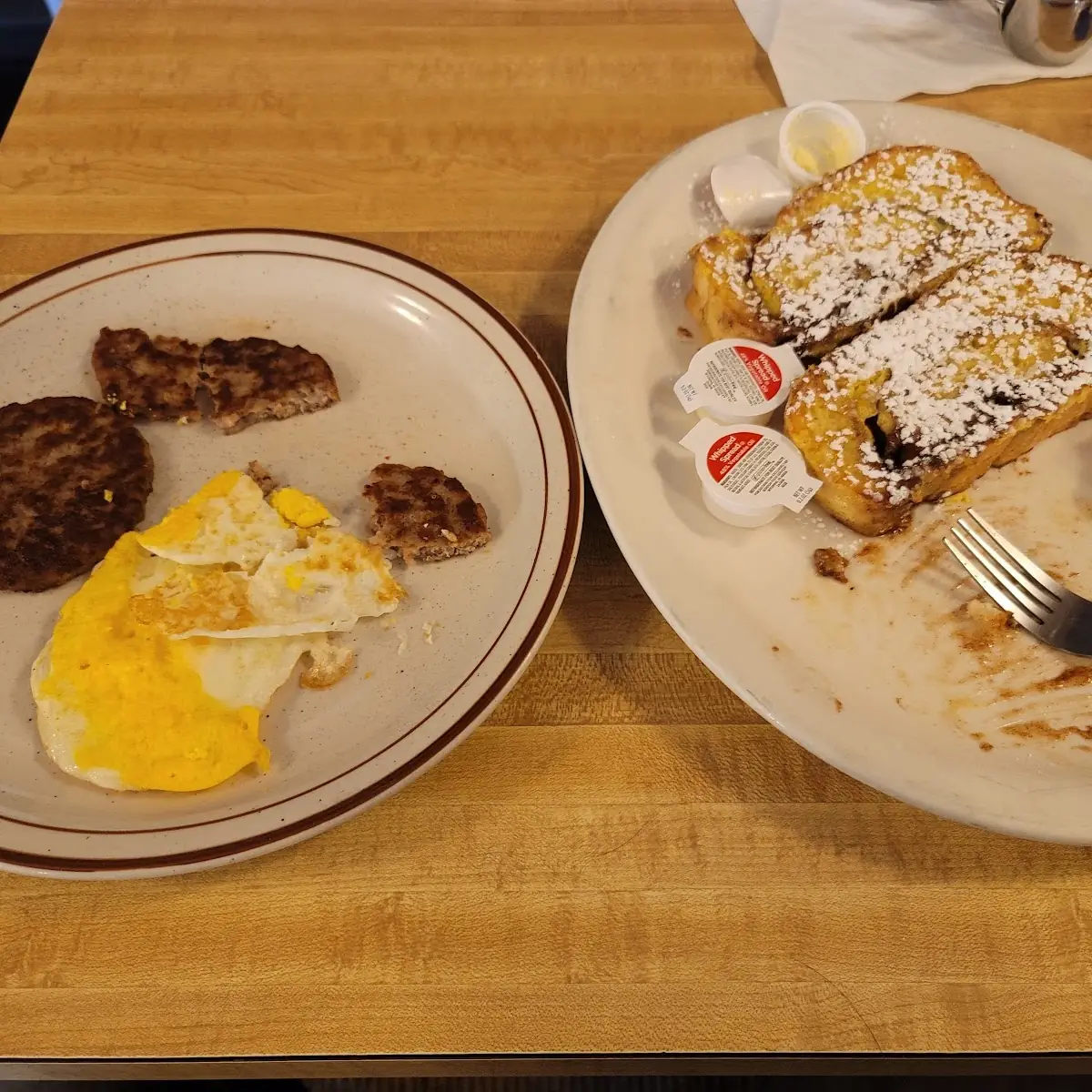 French Toast Sausage Patties and Eggs