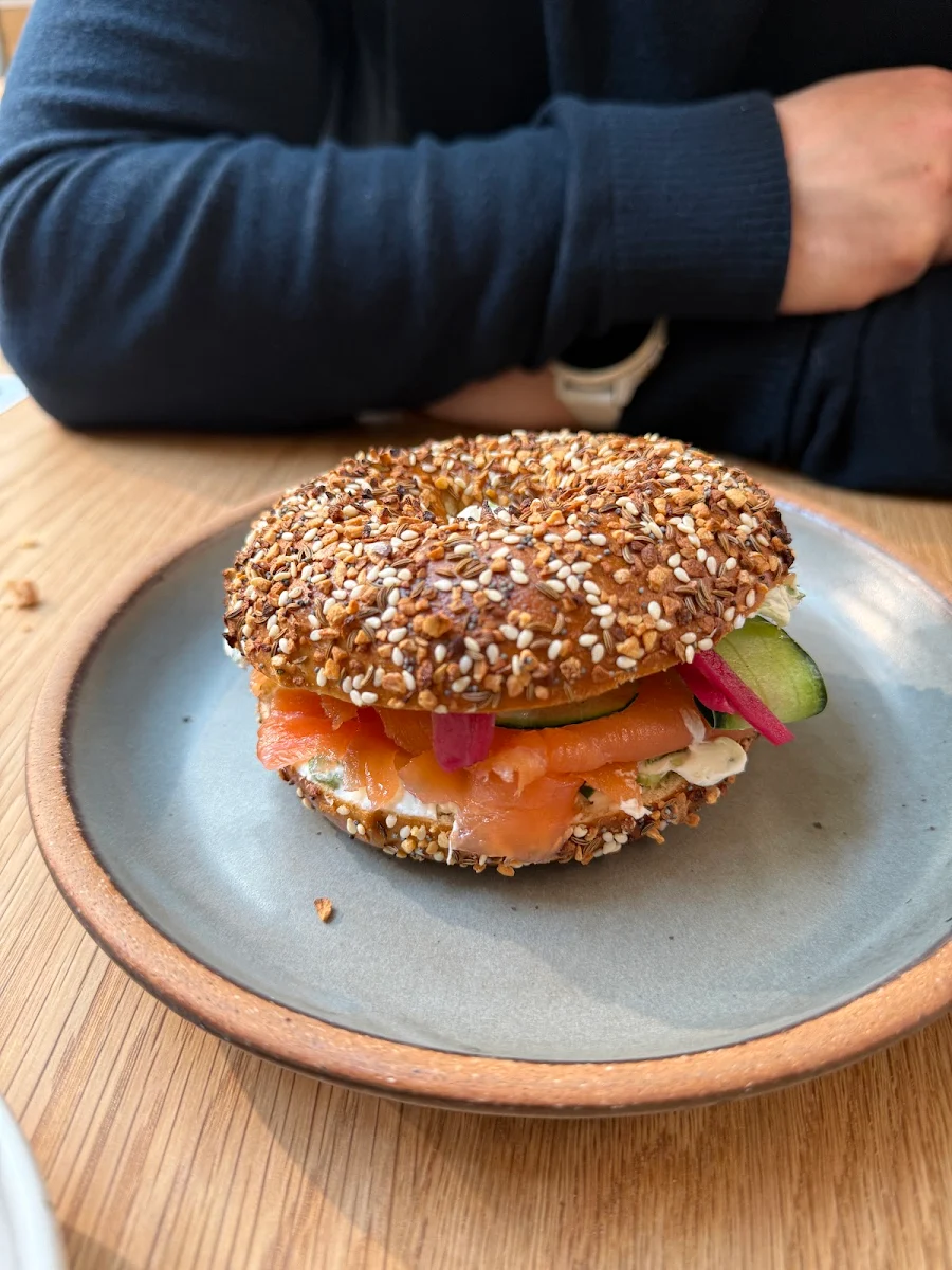 Everything Bagel with Salmon and Cream Cheese