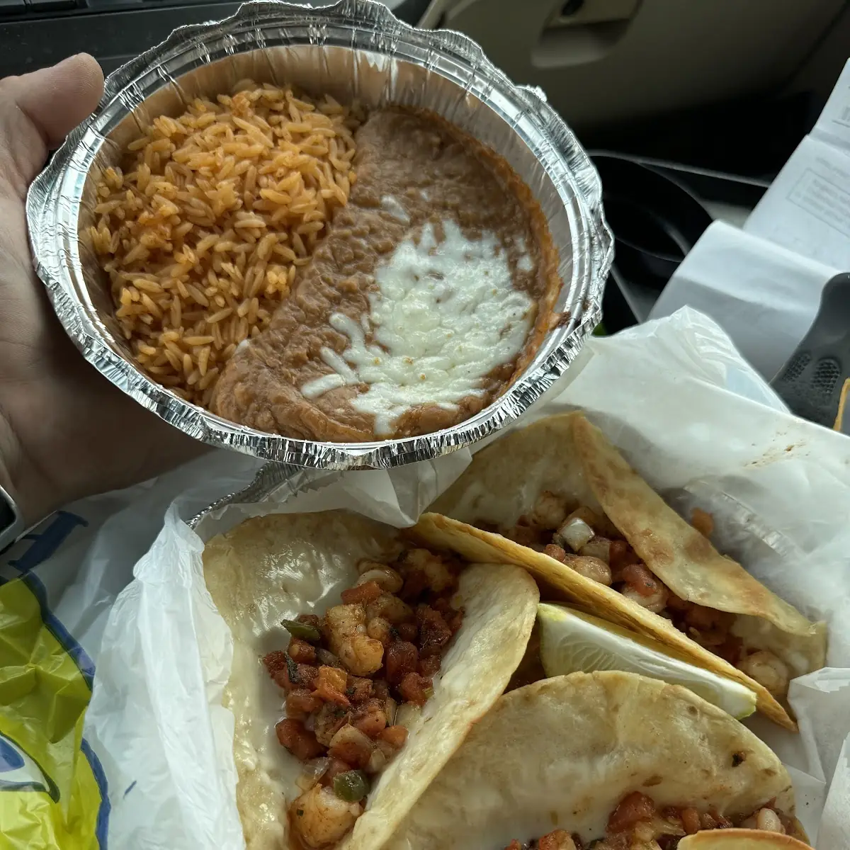 Tacos Refried Beans and Rice
