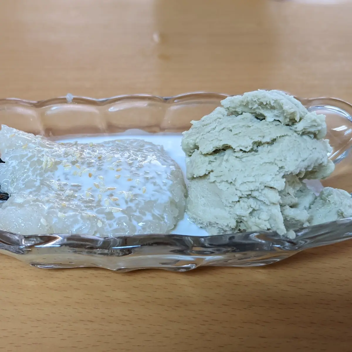 Sweet Sticky Rice and Green Tea Ice Cream