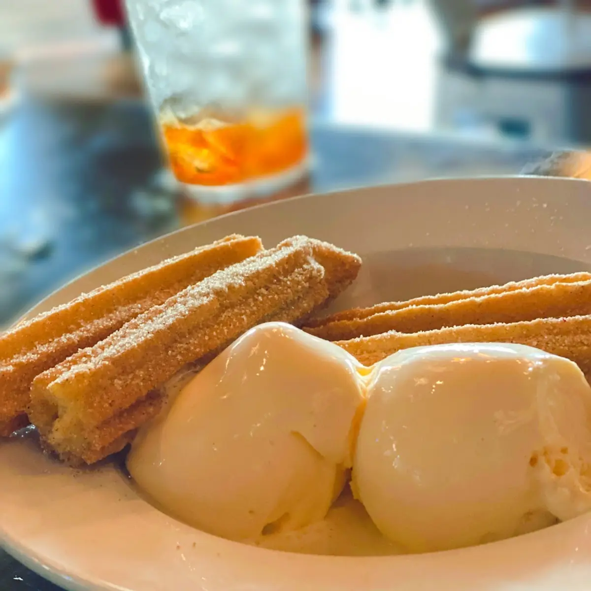 Churros and Vanilla Ice Cream