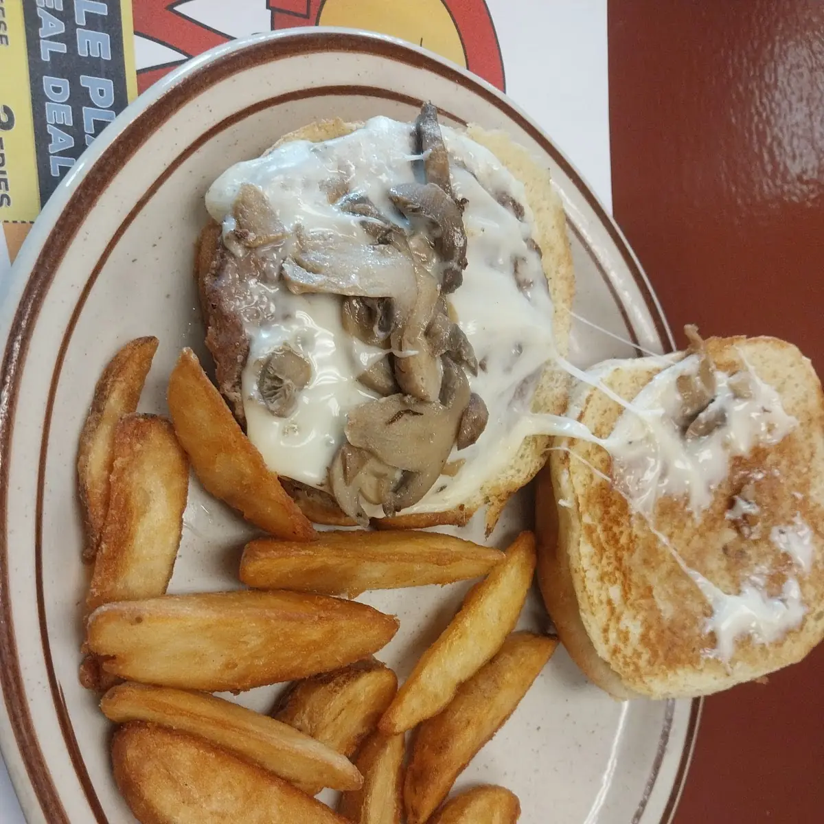 Mushroom Swiss Burger Combo