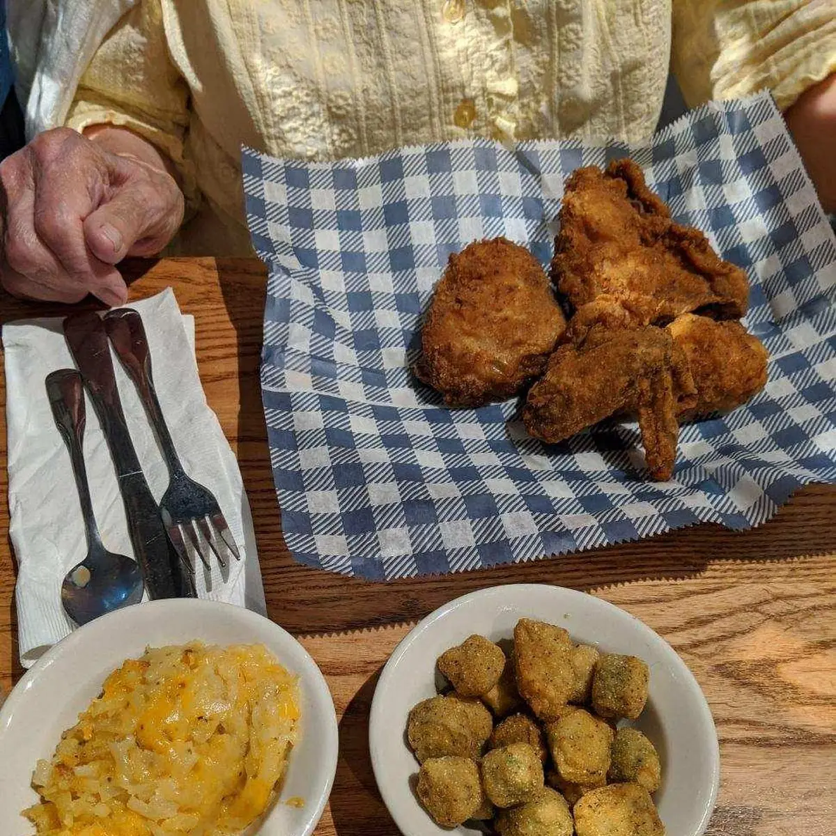 Pork Chops with Hash Brown Casserole and Fried Apples