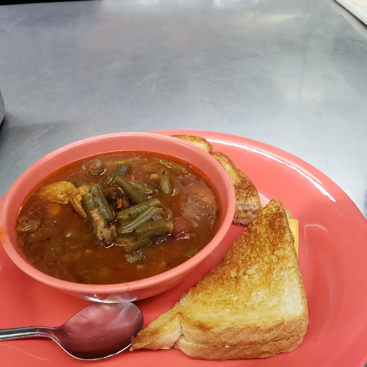 Grilled Cheese and Vegetable Soup