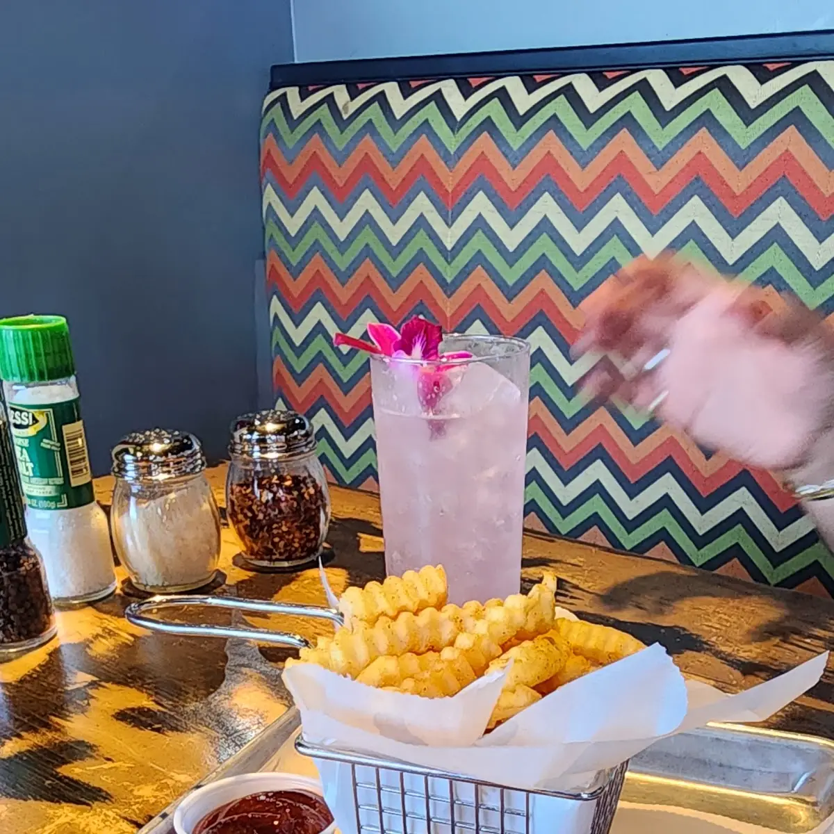Boneless Strips with Hot Sauce and BBQ Sauce