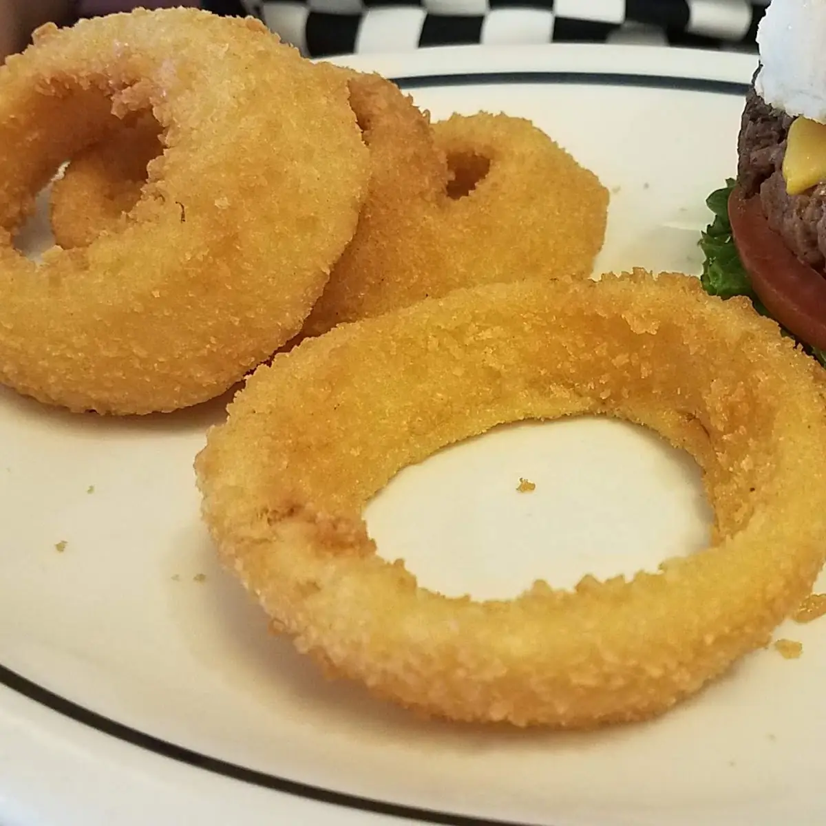 Cheese Burger with Onion Rings