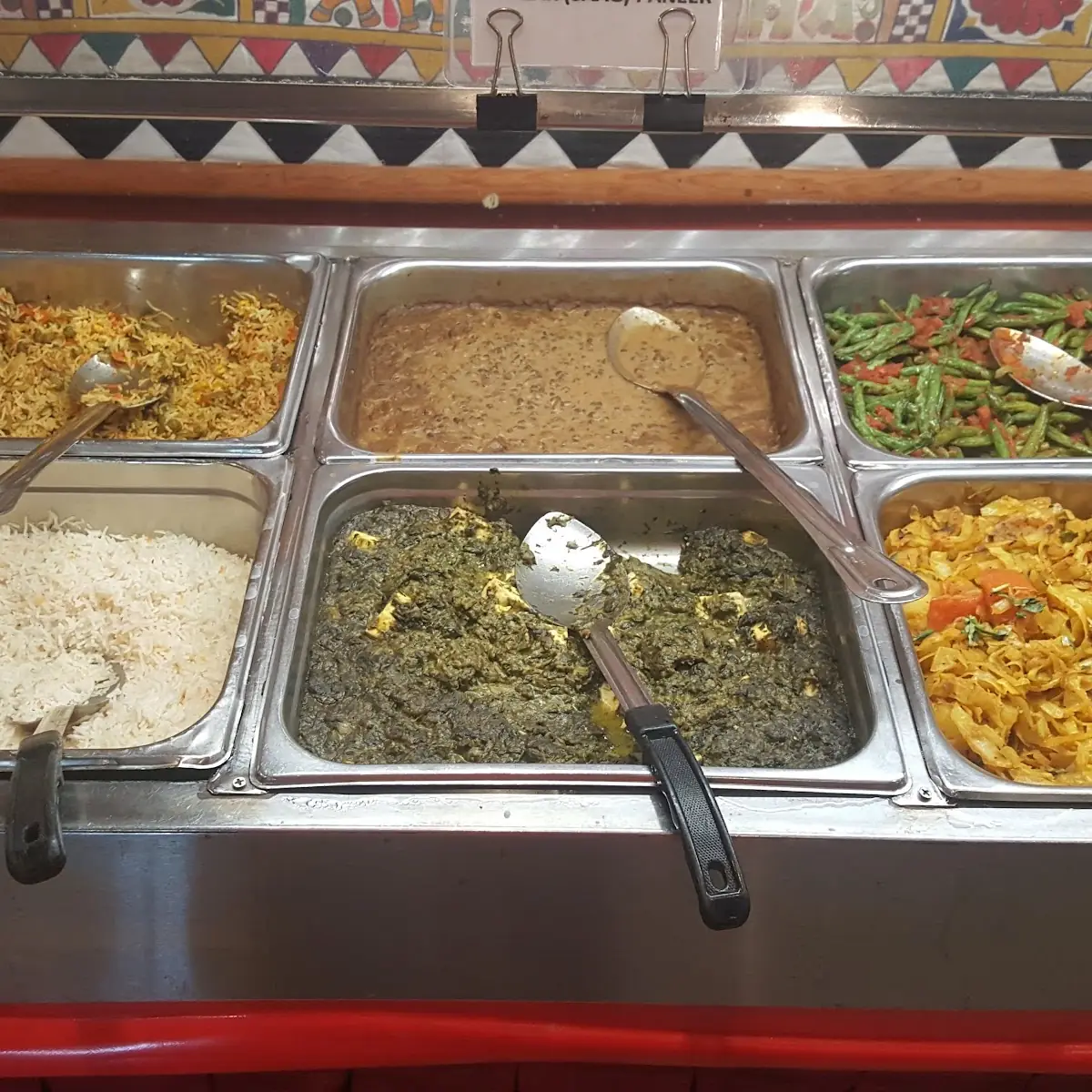 Saag Paneer Chick Peas Rice