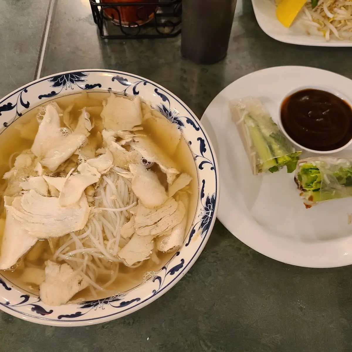 Chicken Pho with Summer Rolls