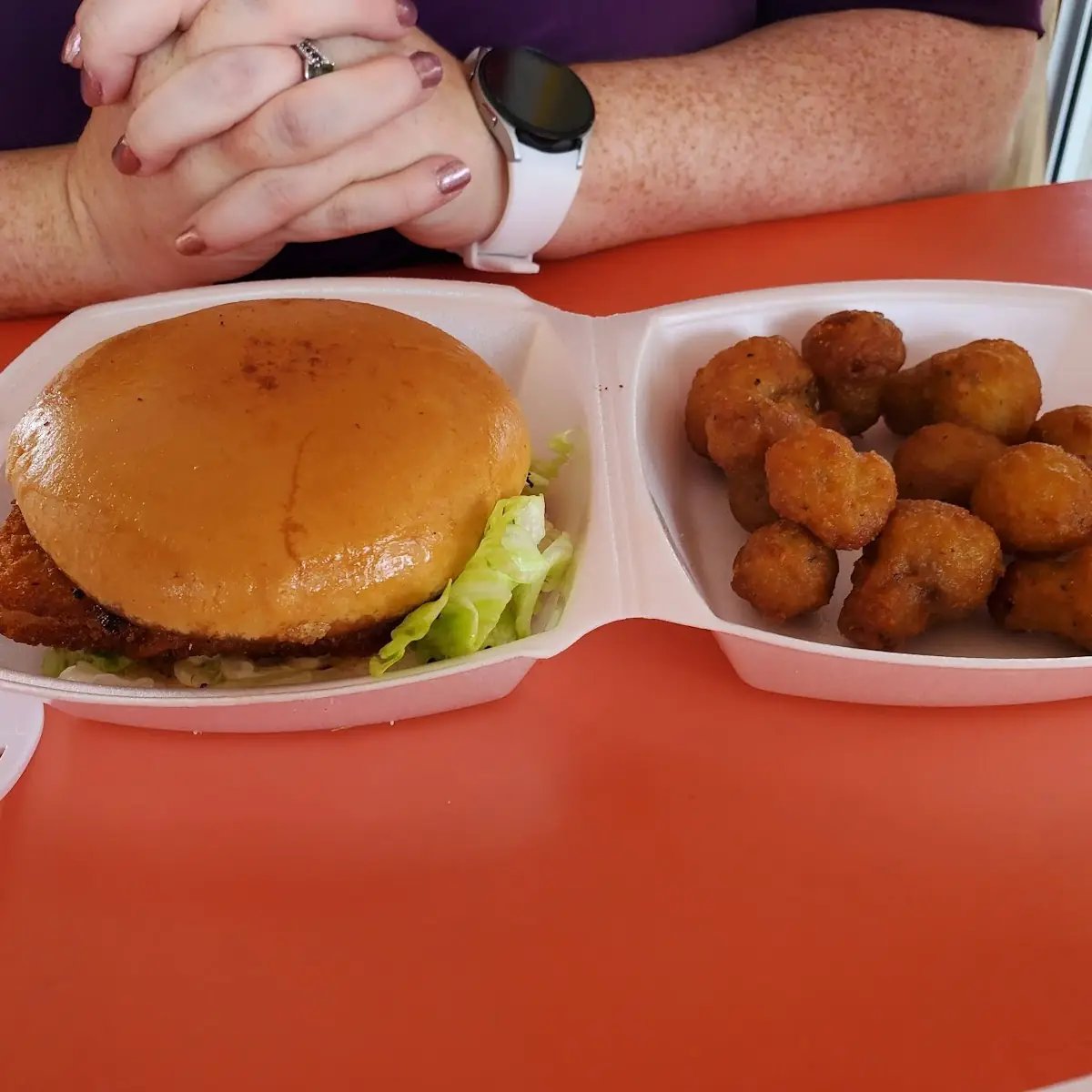 Fish Sandwich with Fried Mushrooms