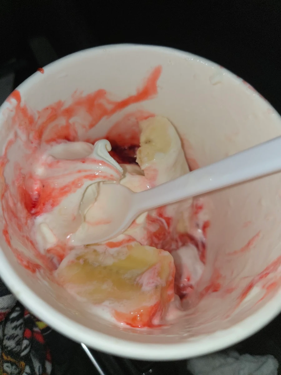 Upside Down Banana Split Vanilla Ice Cream Strawberry