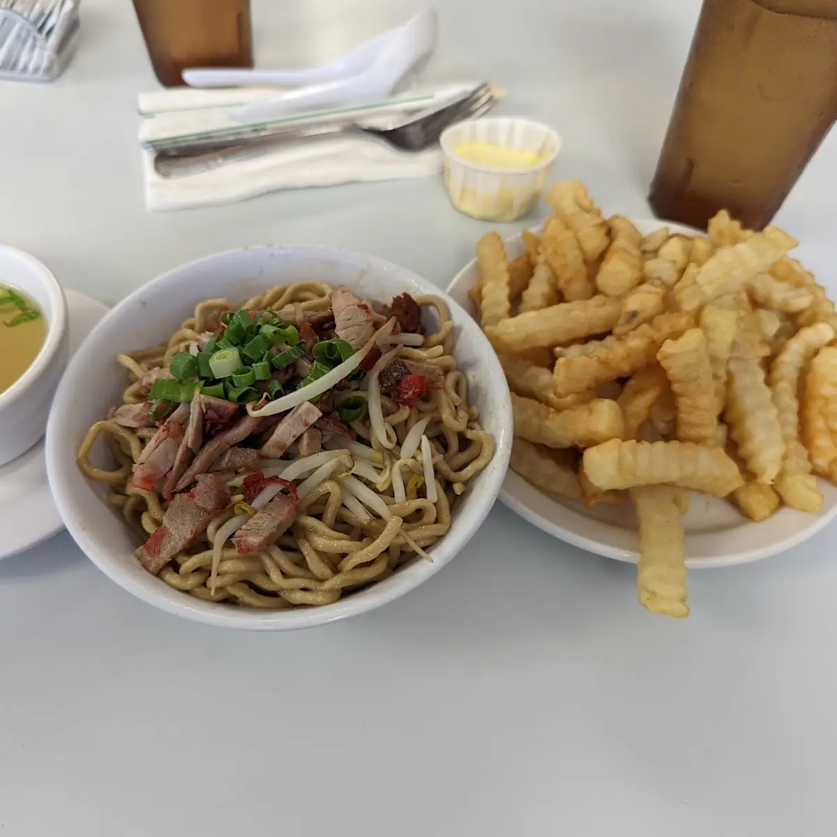 Dry Mein and French Fries