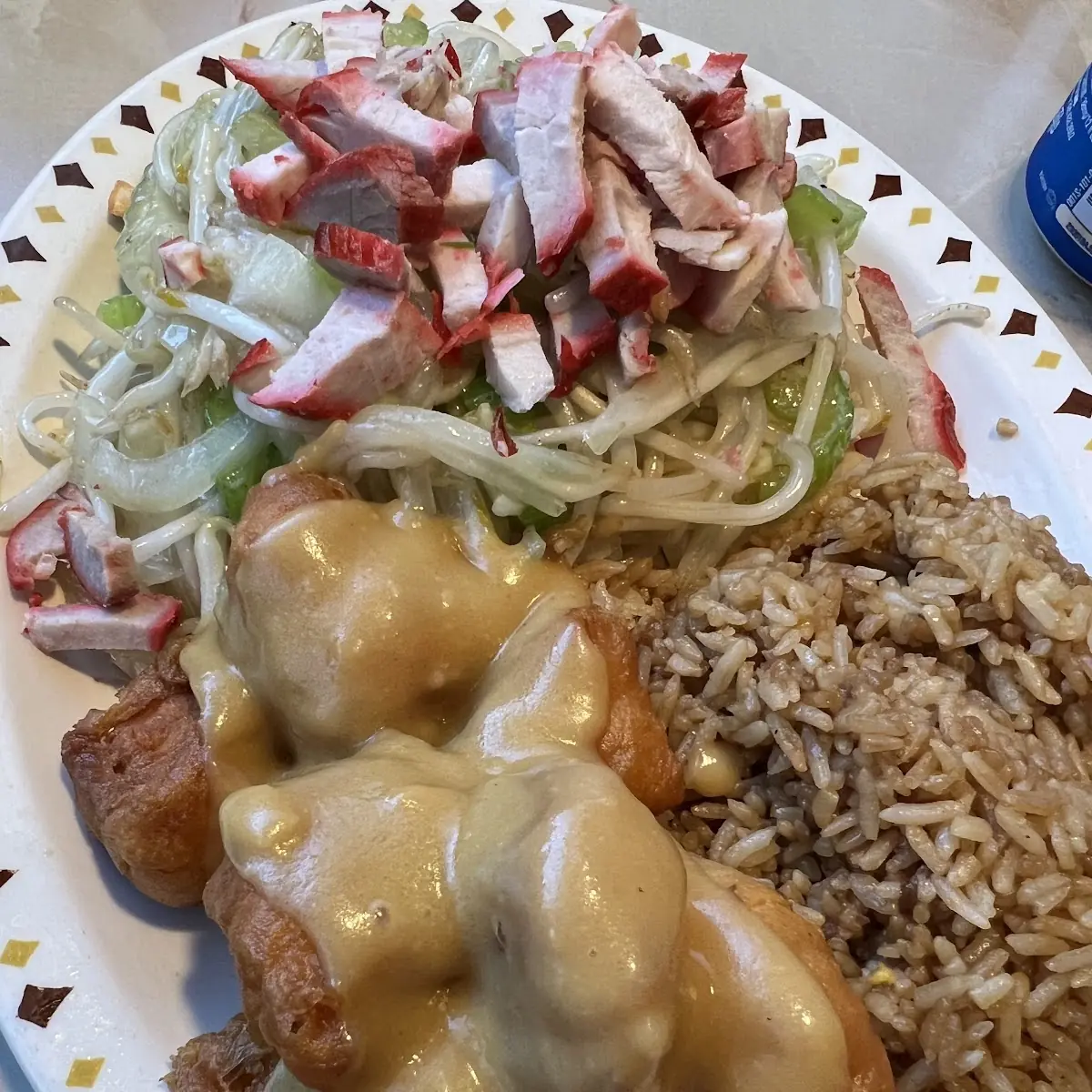 Pork Chow Mein Fried Rice Almond Chicken