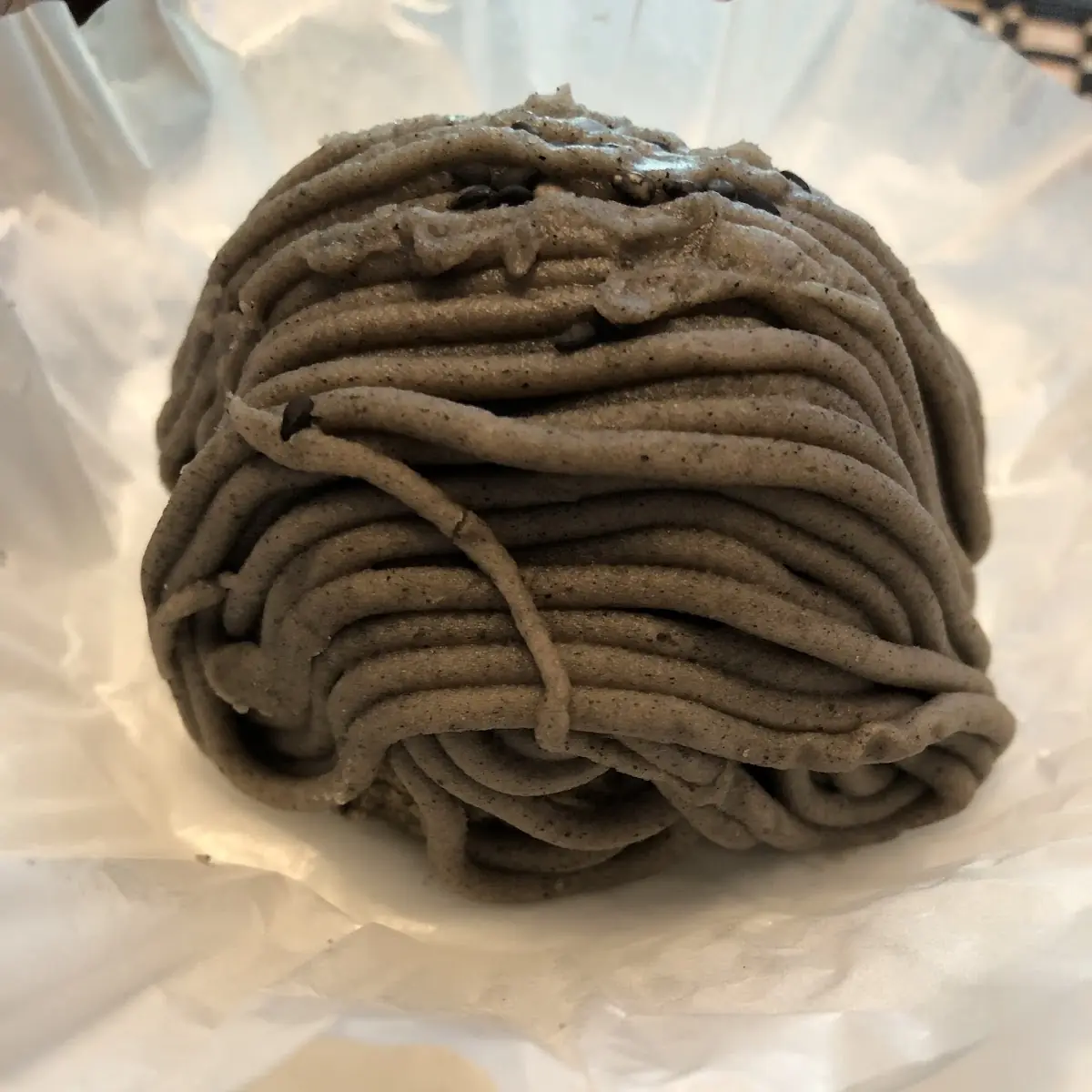 Black Sesame Mont Blanc Cake