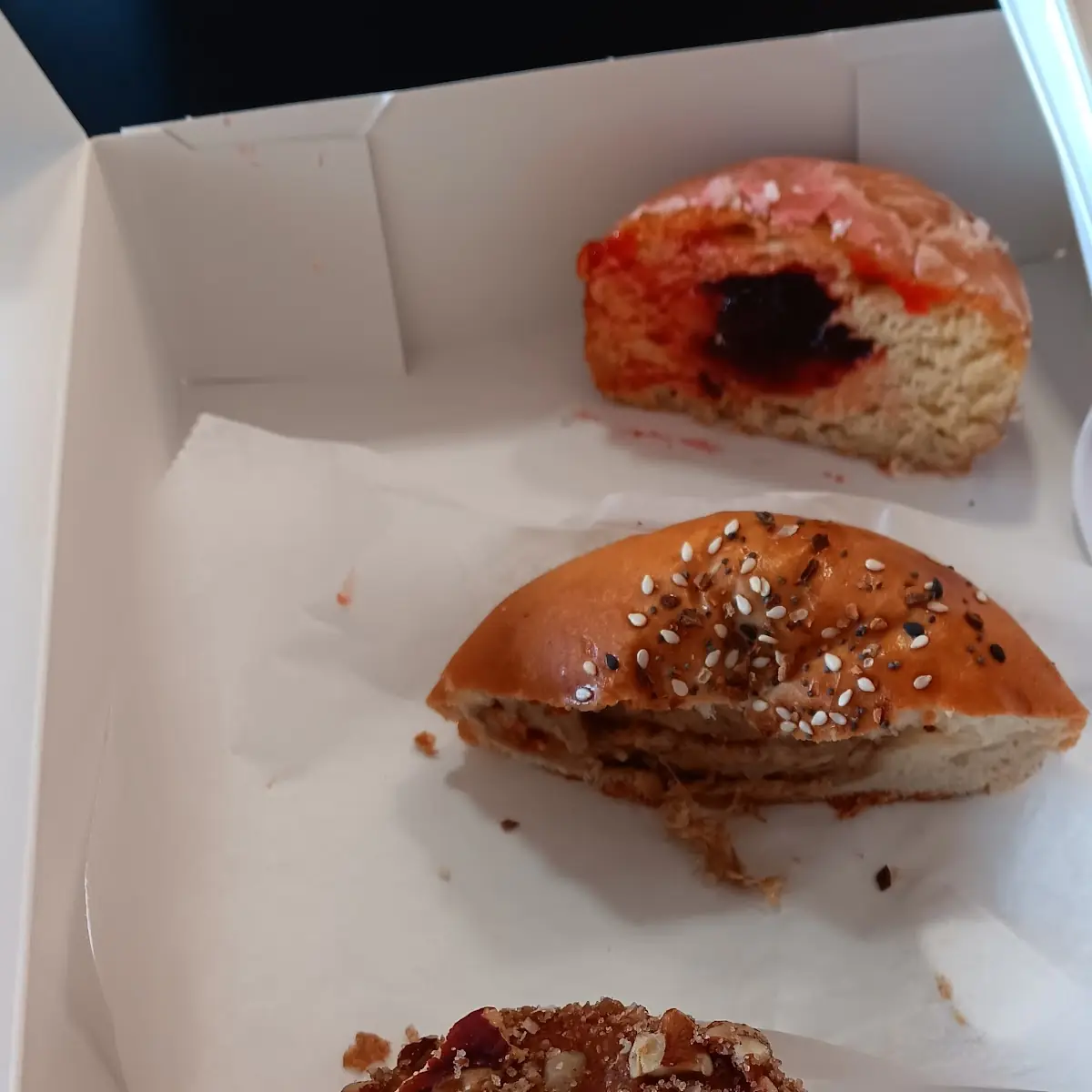Boudin Everything Kolache Praline Doughnut Strawberry Filled