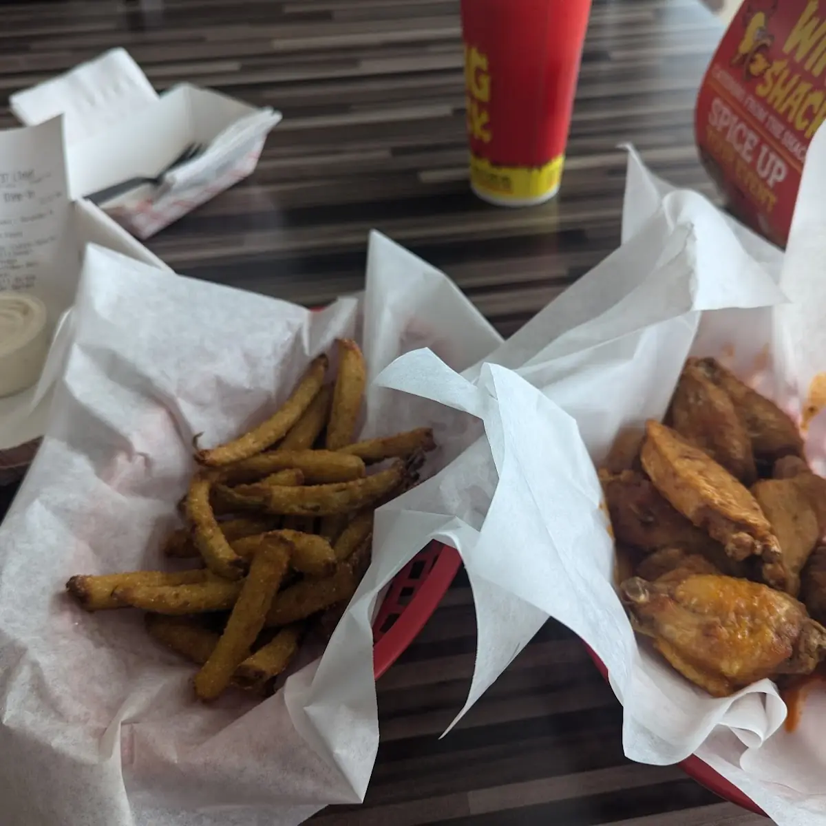 Buffalo Wings and Fried Pickles