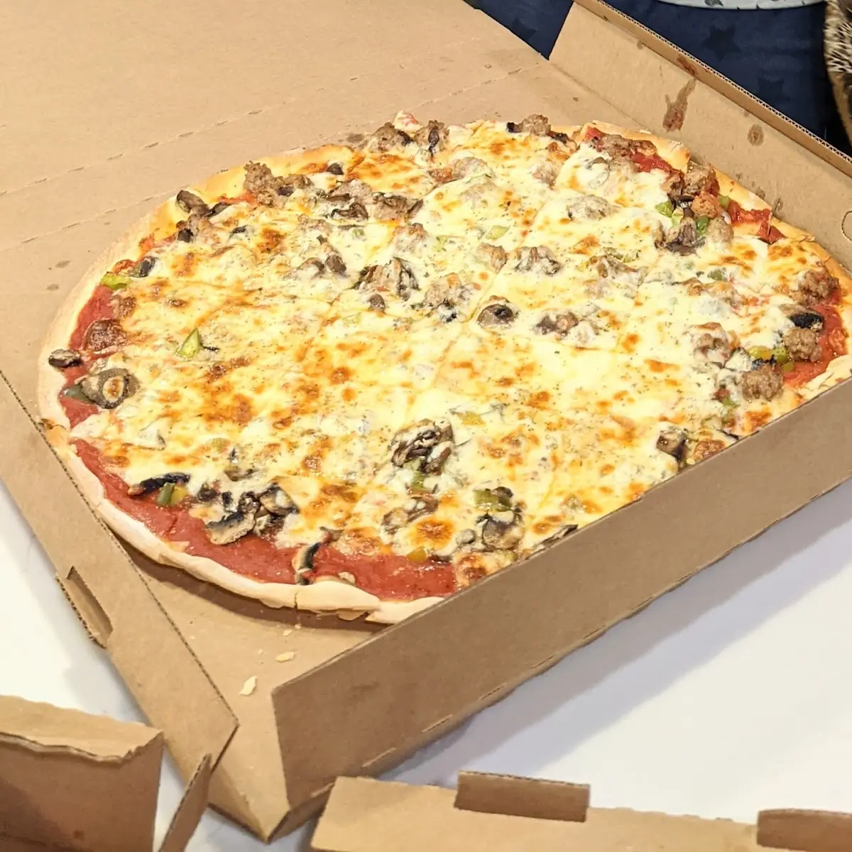 Veggie Pizza with Sausage Pizza