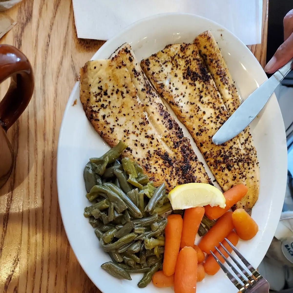 Lemon Pepper Grilled Rainbow Trout Beans N' Greens