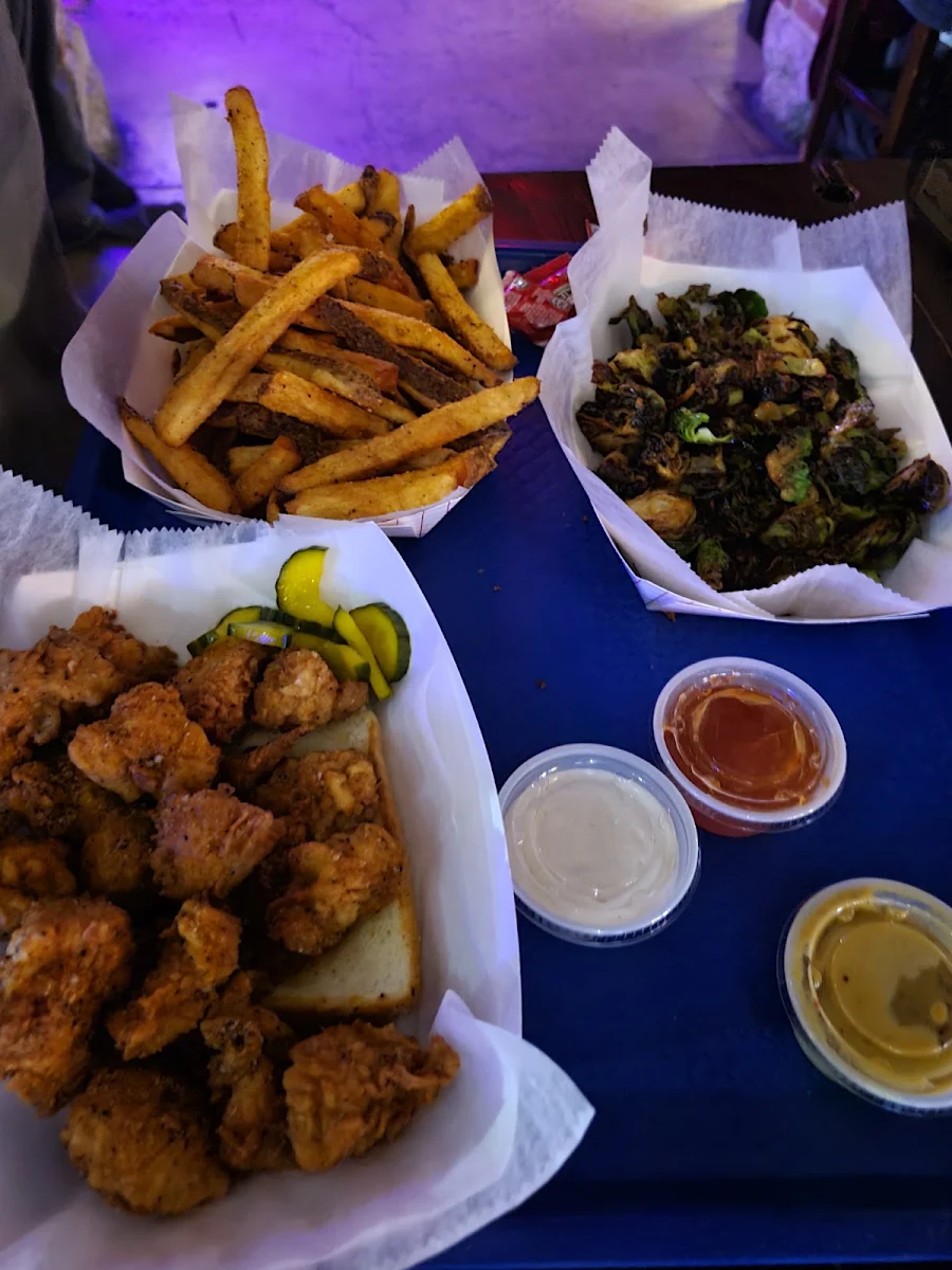 Fries Fried Chicken Brussel Sprouts