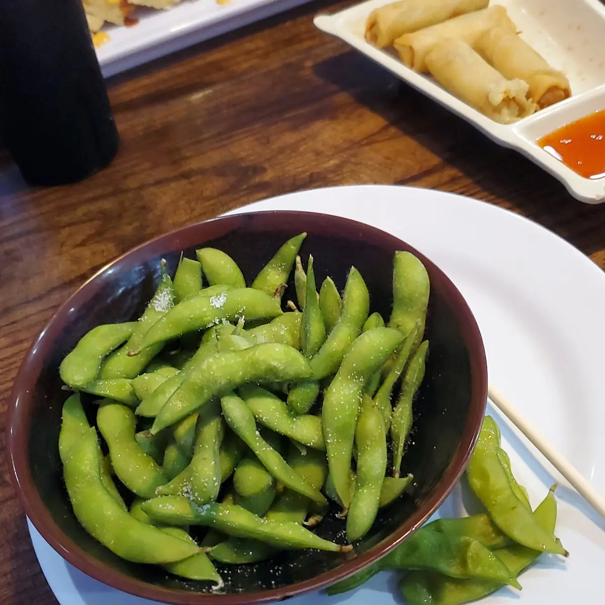 Edamame and Spring Rolls
