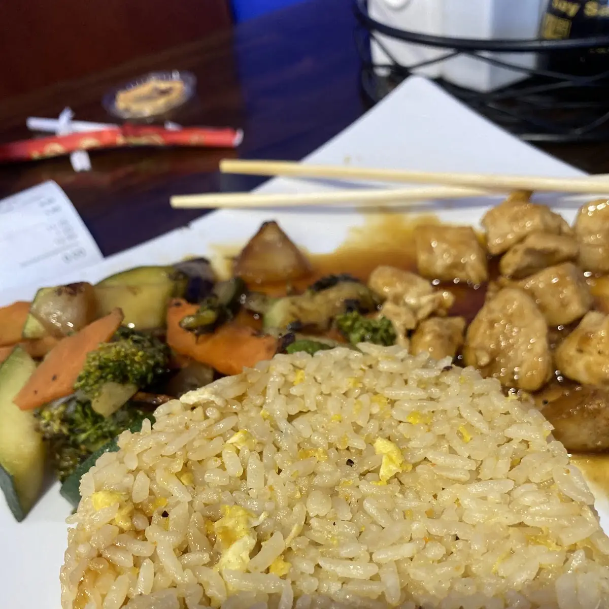 Hibachi Chicken Fried Rice & Veggies