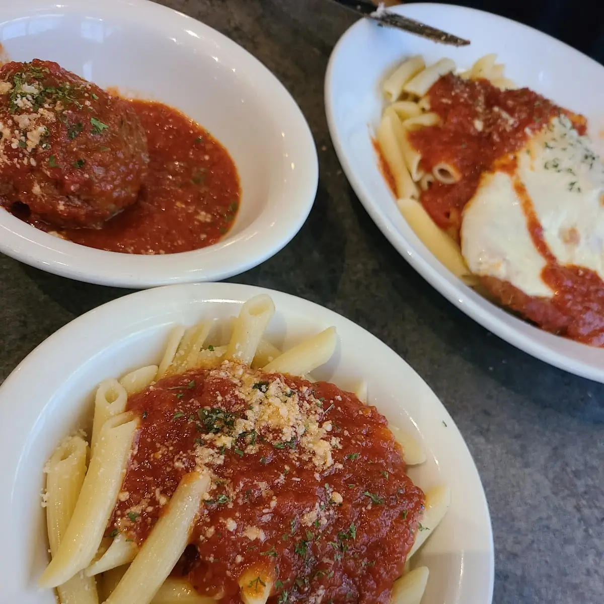 Veal Parmigiana with a Side Meatball
