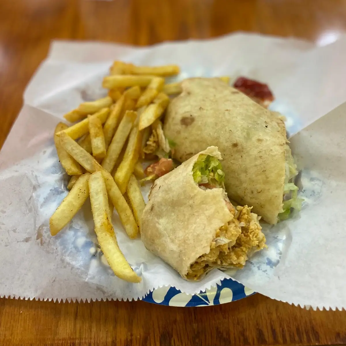 Grilled Chicken Wrap w Fries