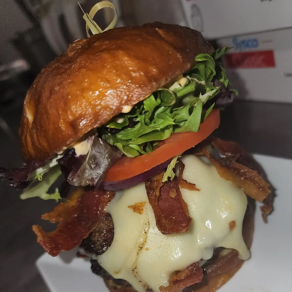 Double Swiss Bacon Burger