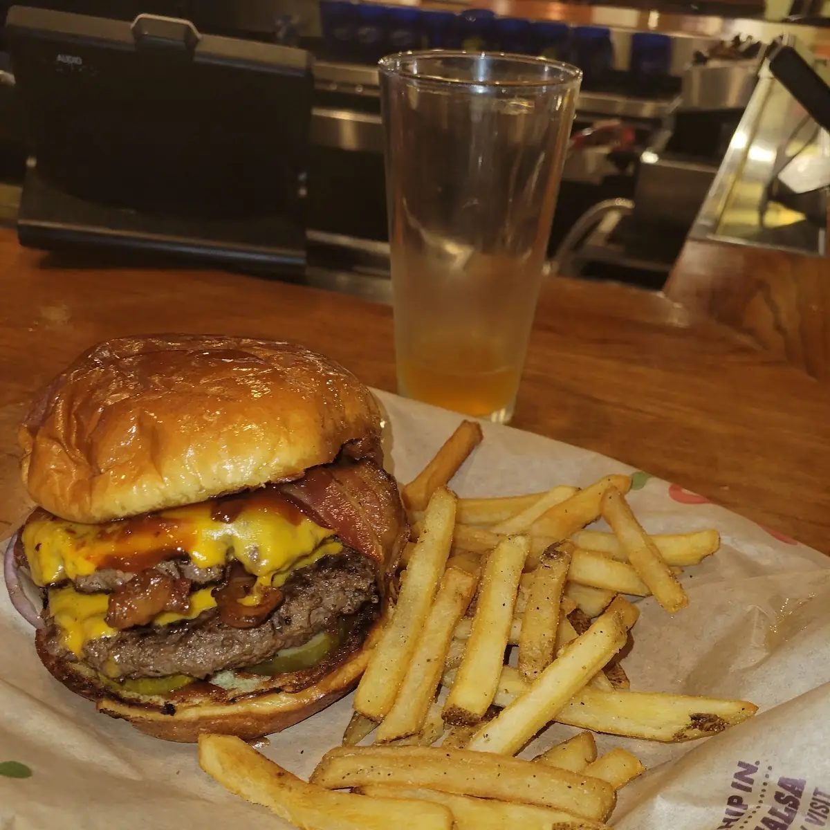 Old Fashioned Burger and Fries