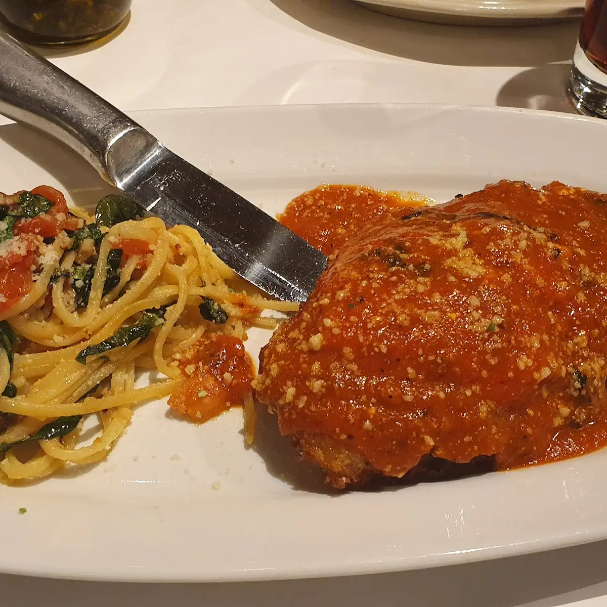Chicken Parmigiana with Spaghetti