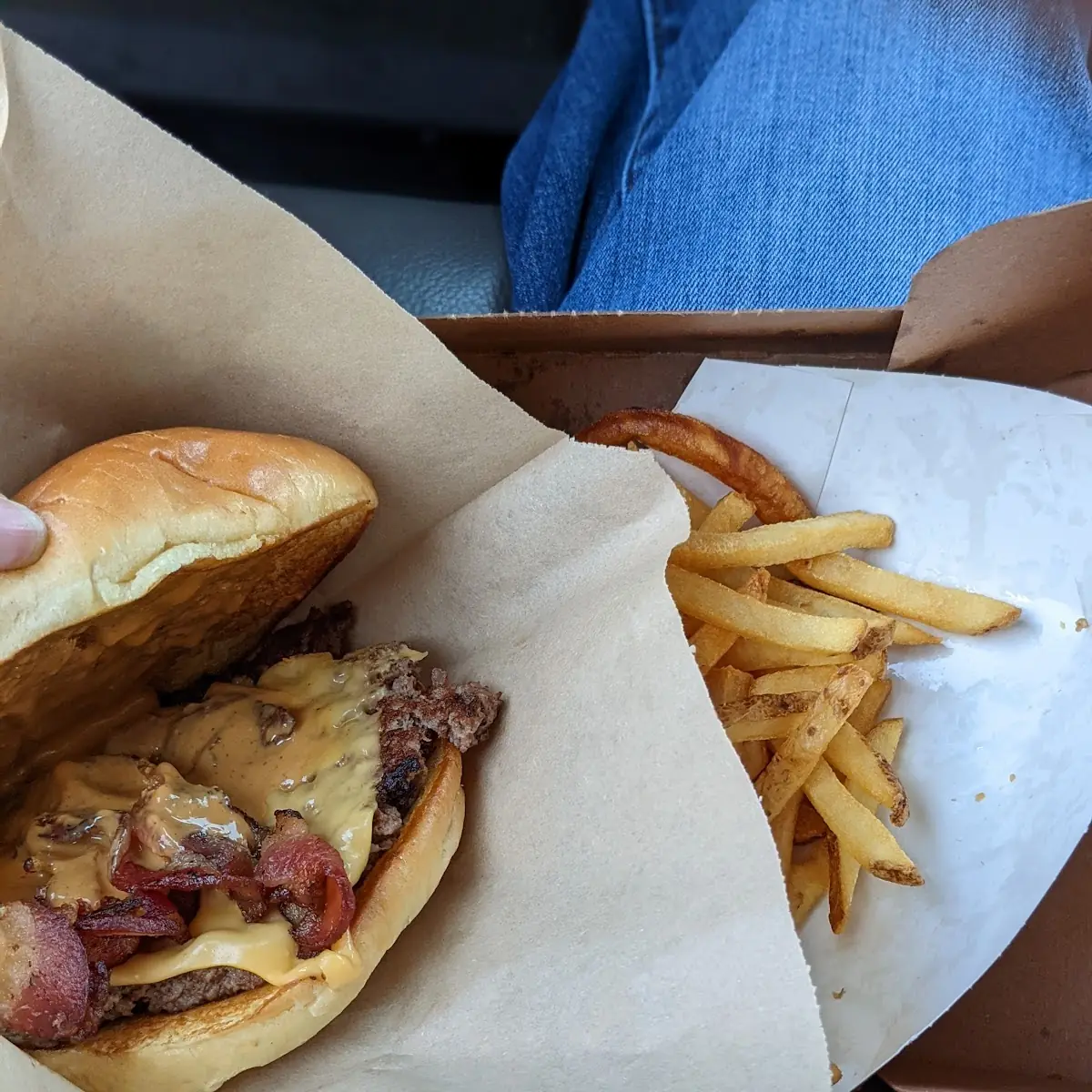 Peanut Butter Bacon Cheeseburger with Fries