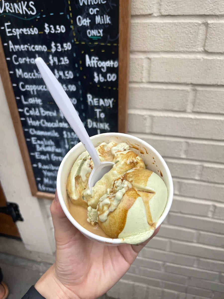Affogato with Pistachio Gelato