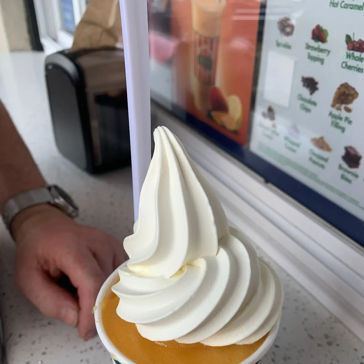 Large Mango Gelati with Vanilla Soft Serve Ice Cream