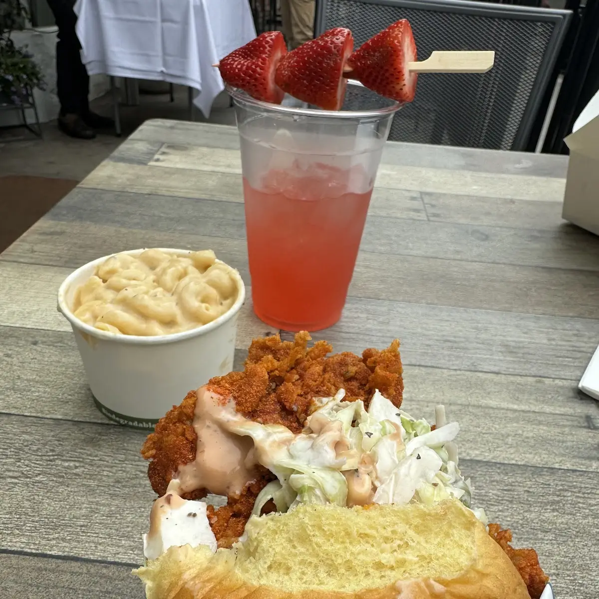 Chicken Sandwich and Mac N Cheese