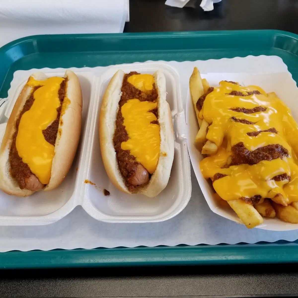 Two Chili Cheese Dogs