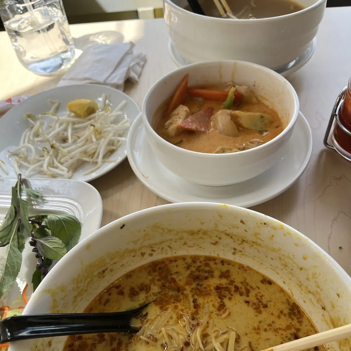 Sate with Seafood or Shrimp Noodle Soup