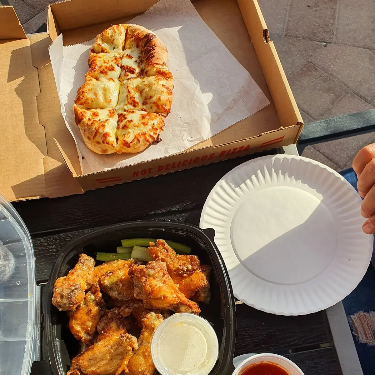 Chicken Wings with Parmesan Bread
