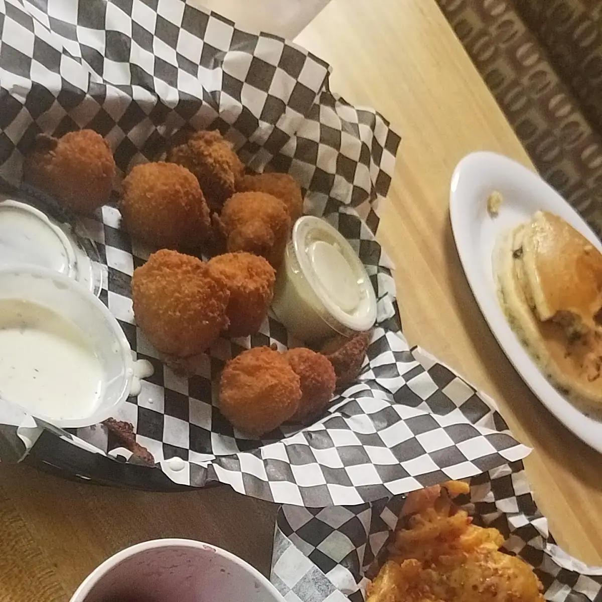 Fried Mushrooms- Waffle Fries- Beets