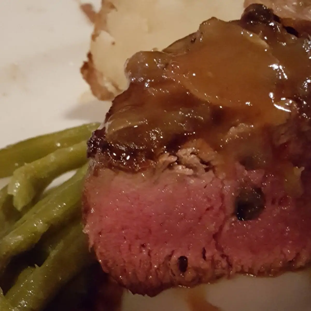 Filet Mignon Been Beans and Baked Potato
