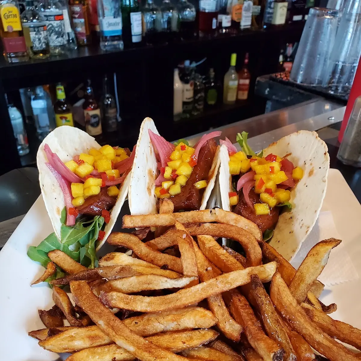 Fish Tacos with French Fries