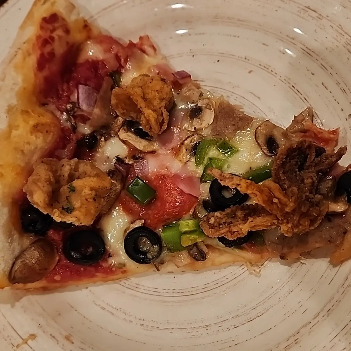 Supreme Pizza Topped with Calamari