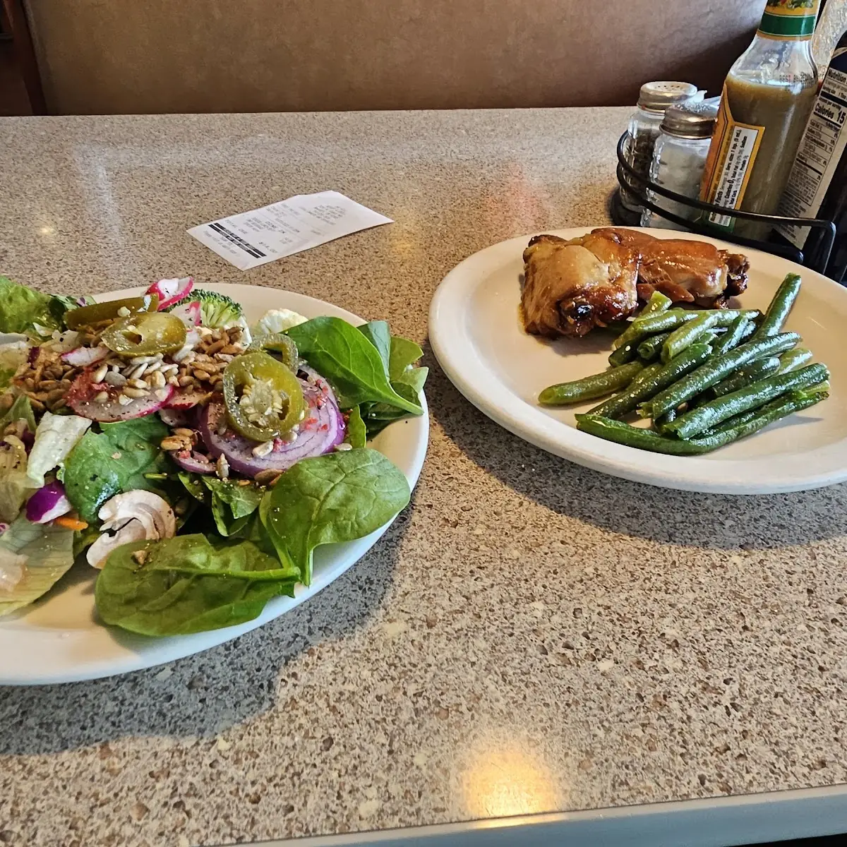 Green Salad and BBQ Chicken