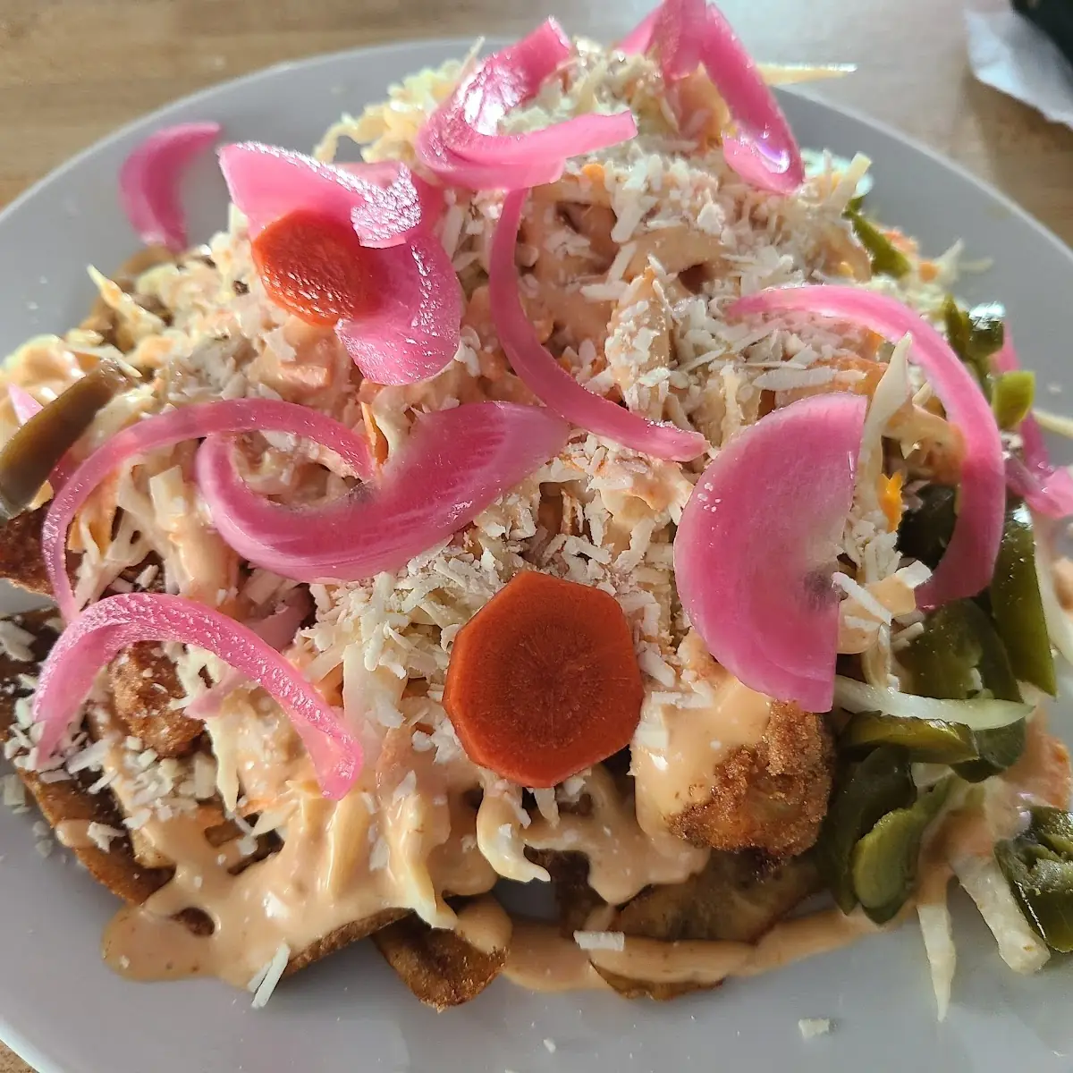 Tajadas with Cabbage Salad and Dressing
