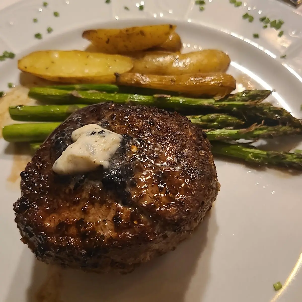 Medium Rare Filet Mignon with Truffle Butter