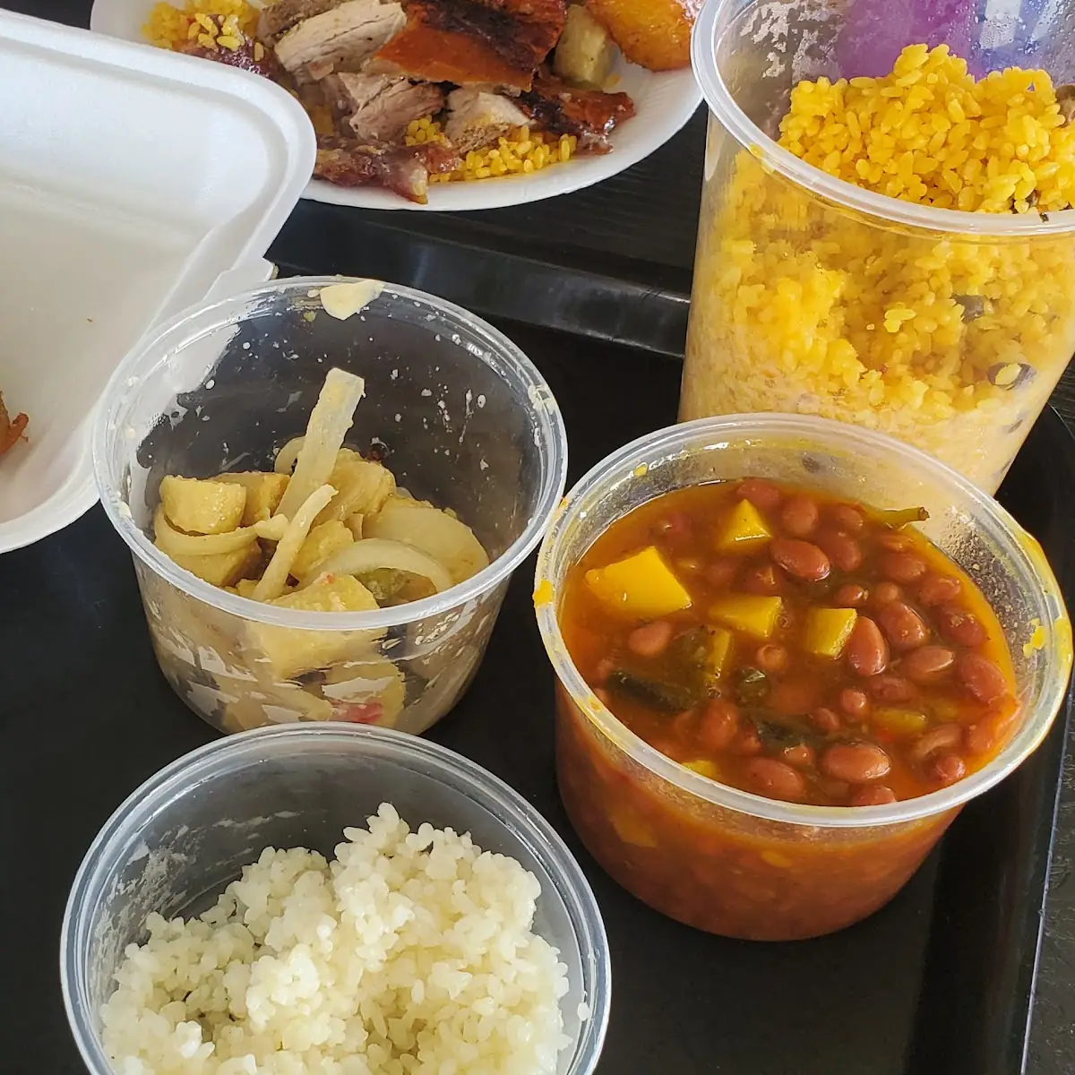 Cuajo Amarillos Batata Arroz Blanco Y Con Gandules