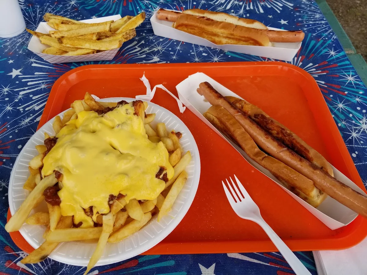 Foot Long Hot Dog with Cheese Fries